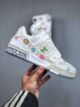 Louis Vuitton White Denim Embroidered Trainer - Image 3