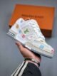 Louis Vuitton White Denim Embroidered Trainer
